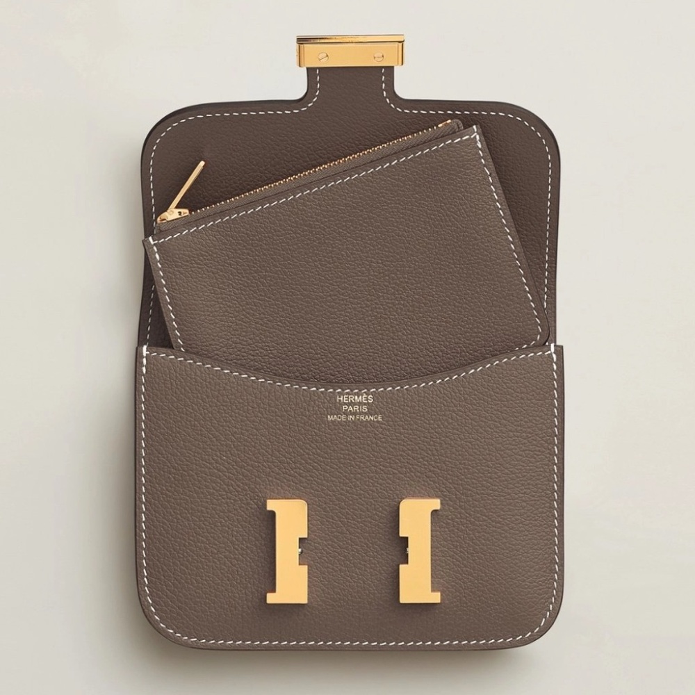 Hermes Constance Leather Clutch Bag
